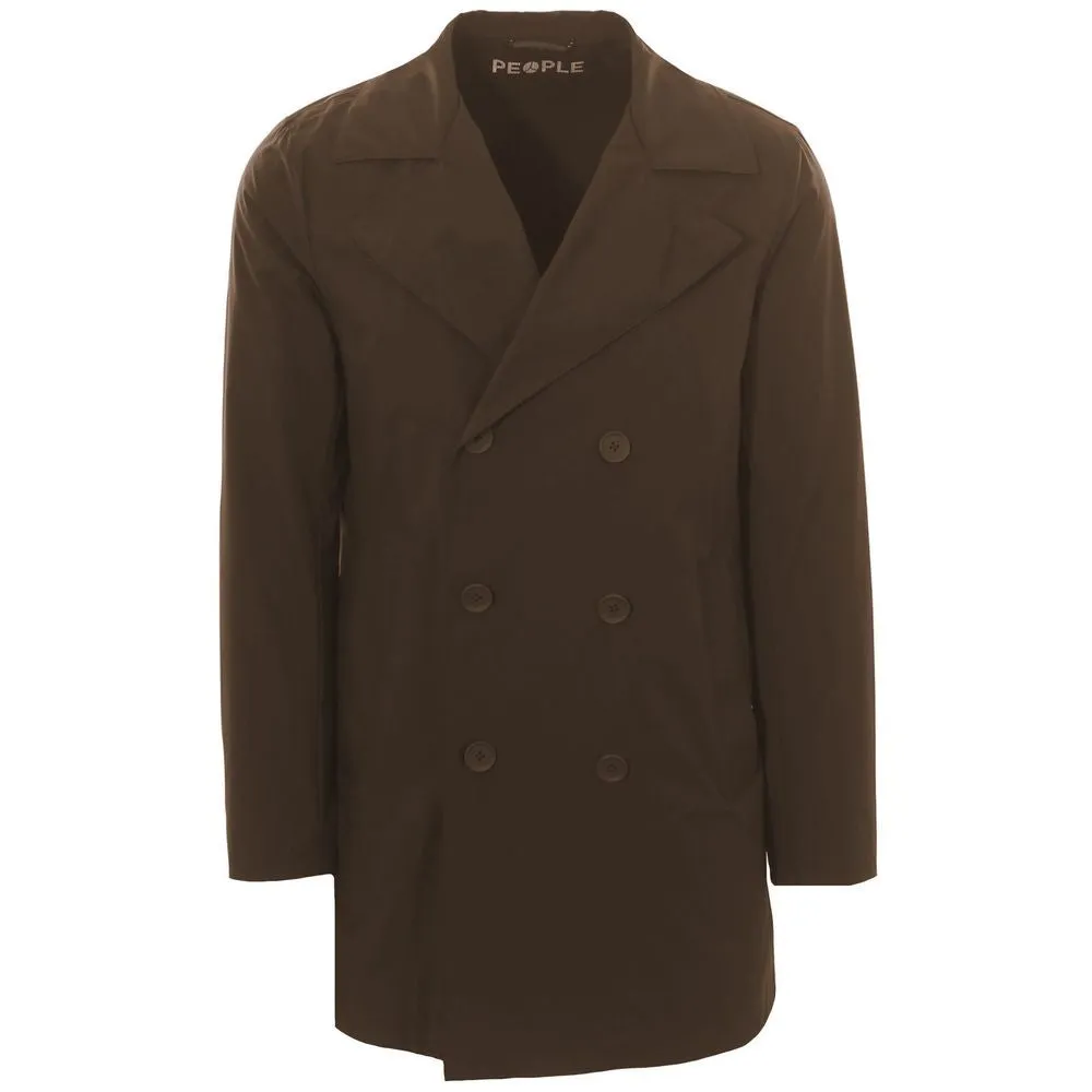 Brown Recycled Polyester Men Jacket