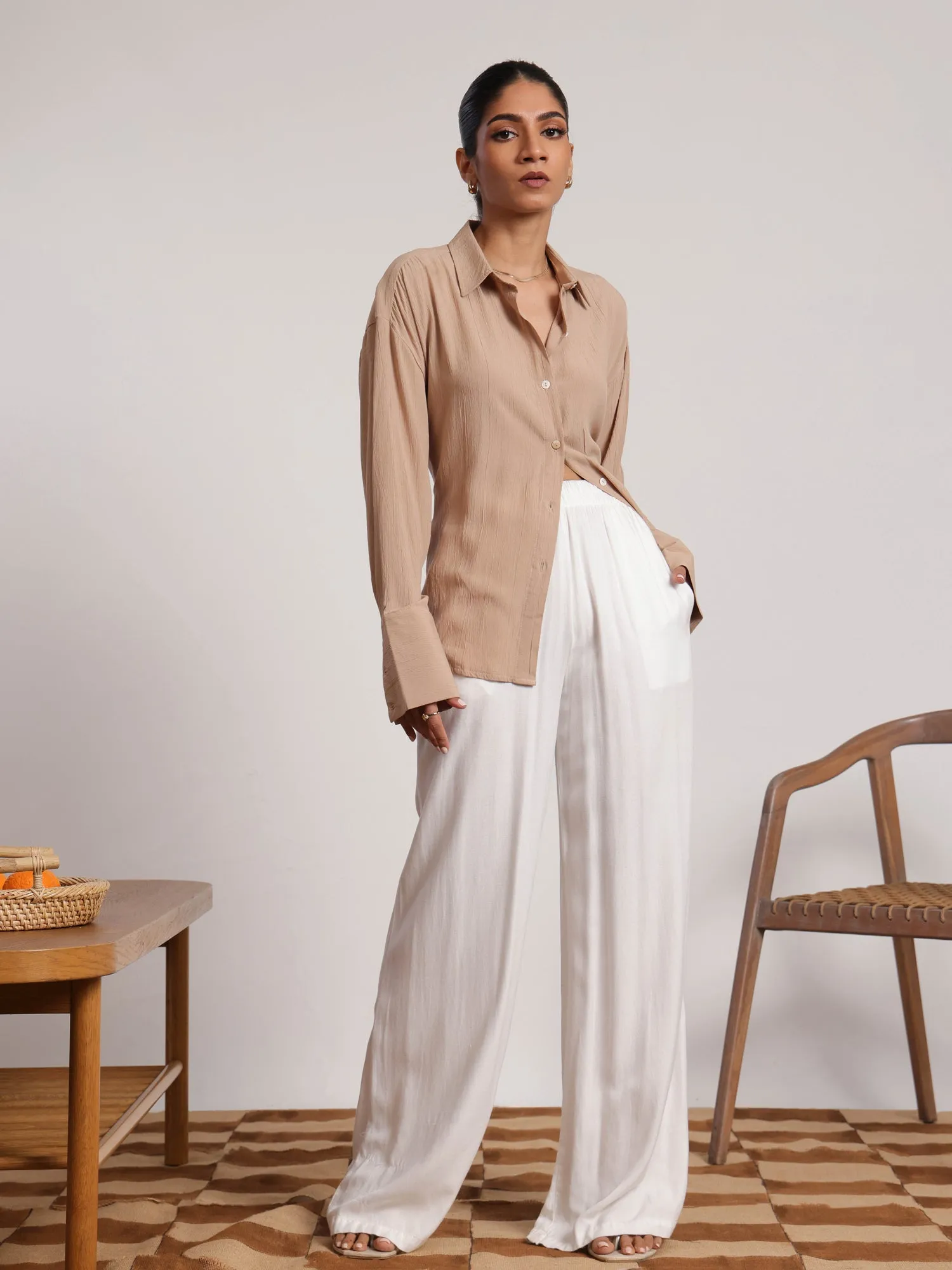 Button Down Back Tieup Detail Shirt
