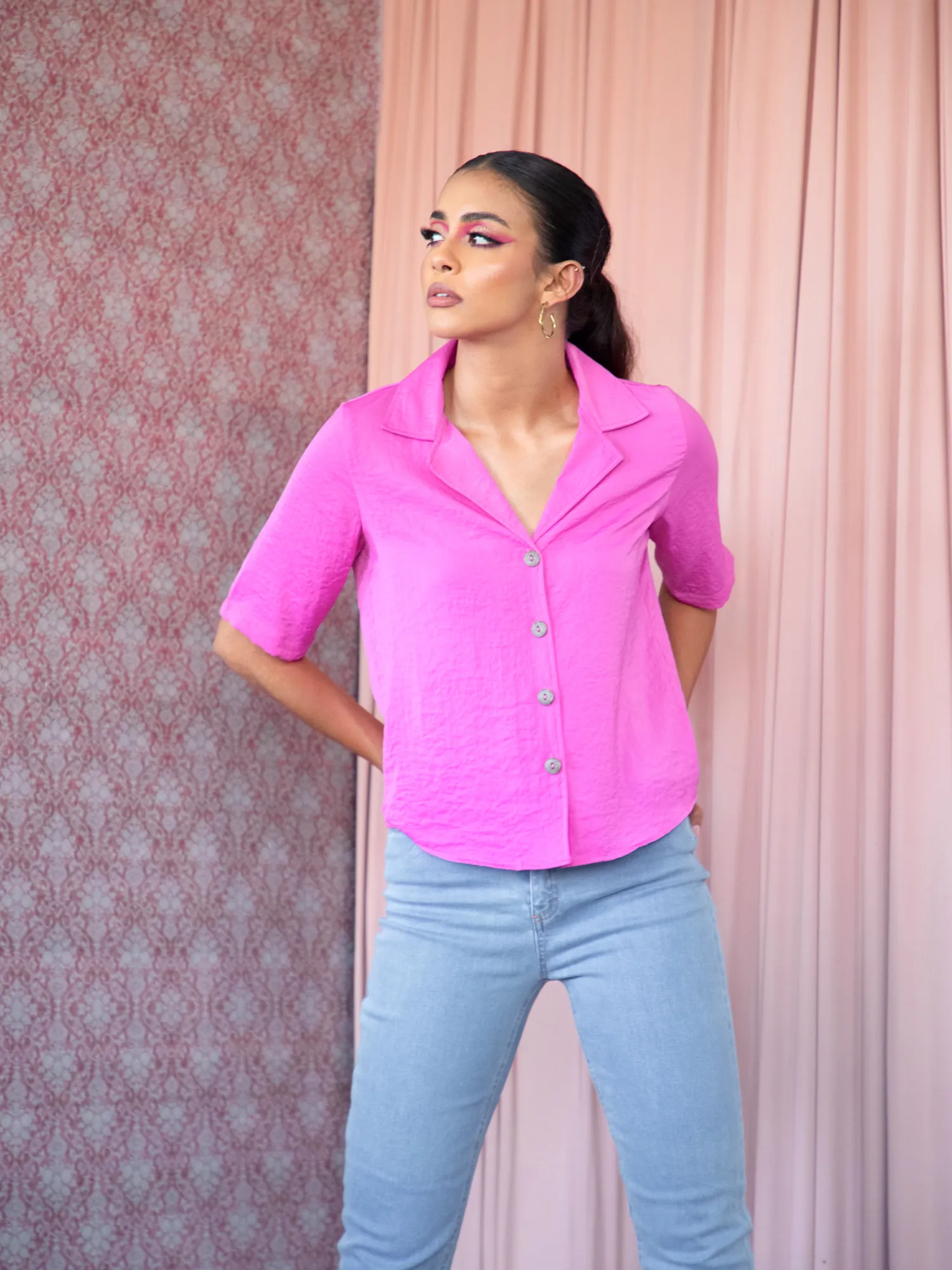 Button Down Camp Collar Shirt