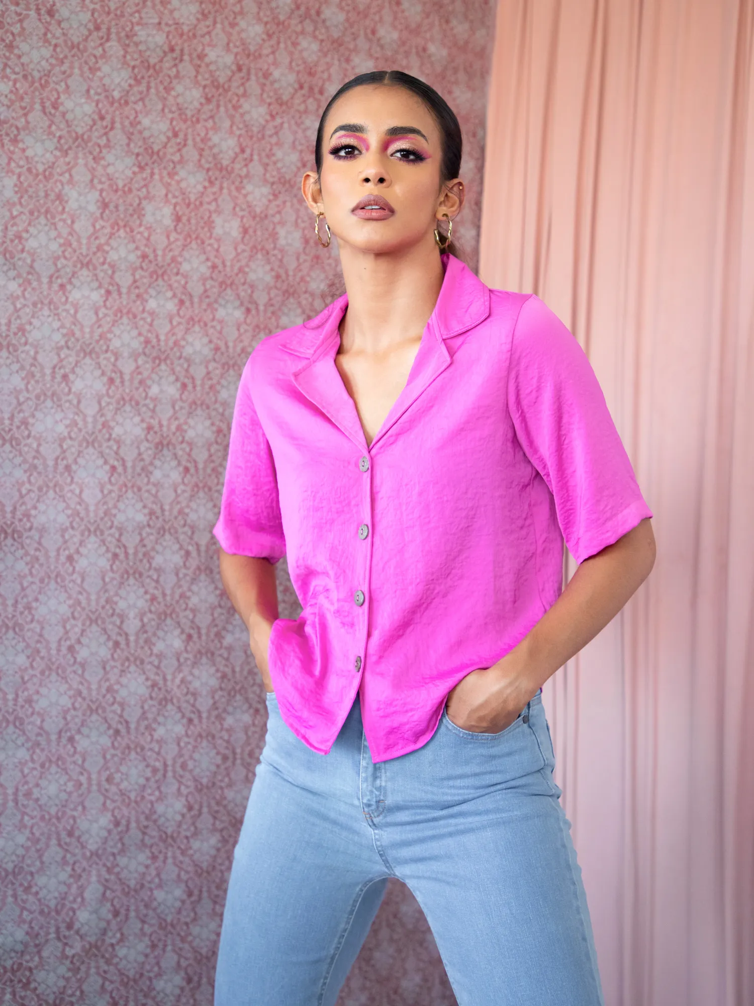 Button Down Camp Collar Shirt