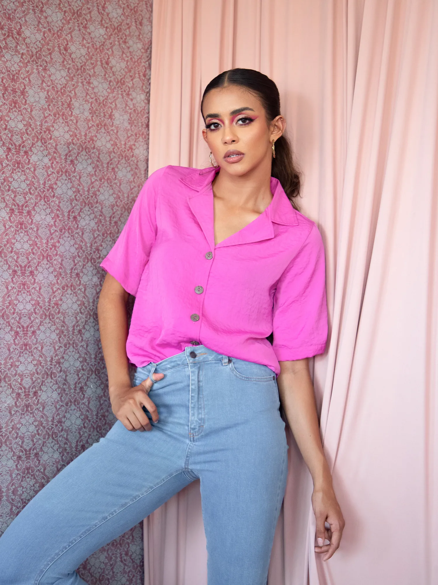 Button Down Camp Collar Shirt