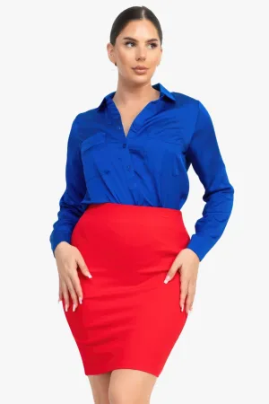 Button-down Pocketed Collared Top