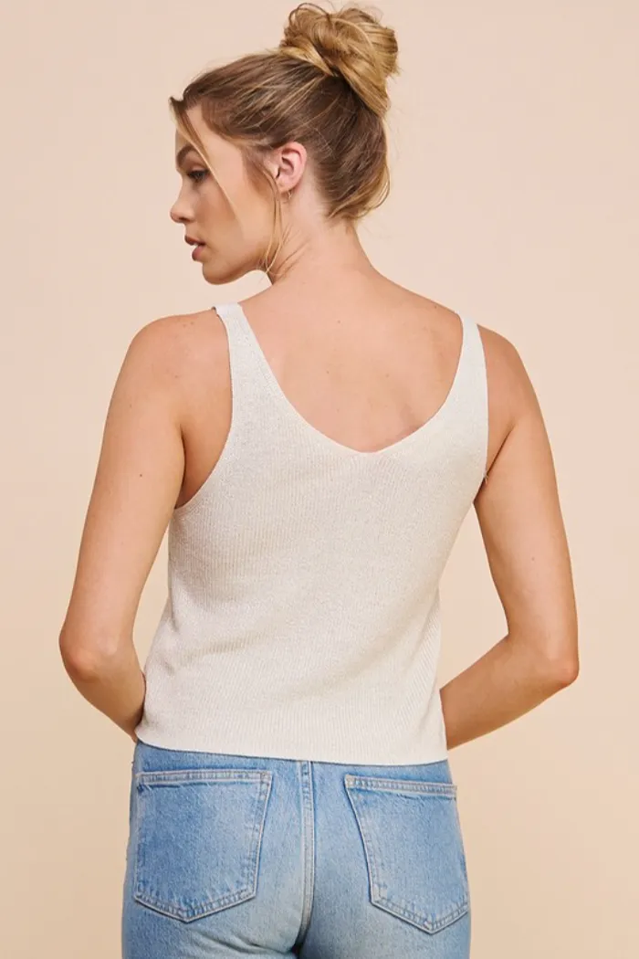 Button Front Knit Top
