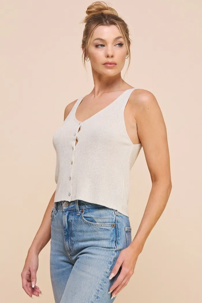 Button Front Knit Top