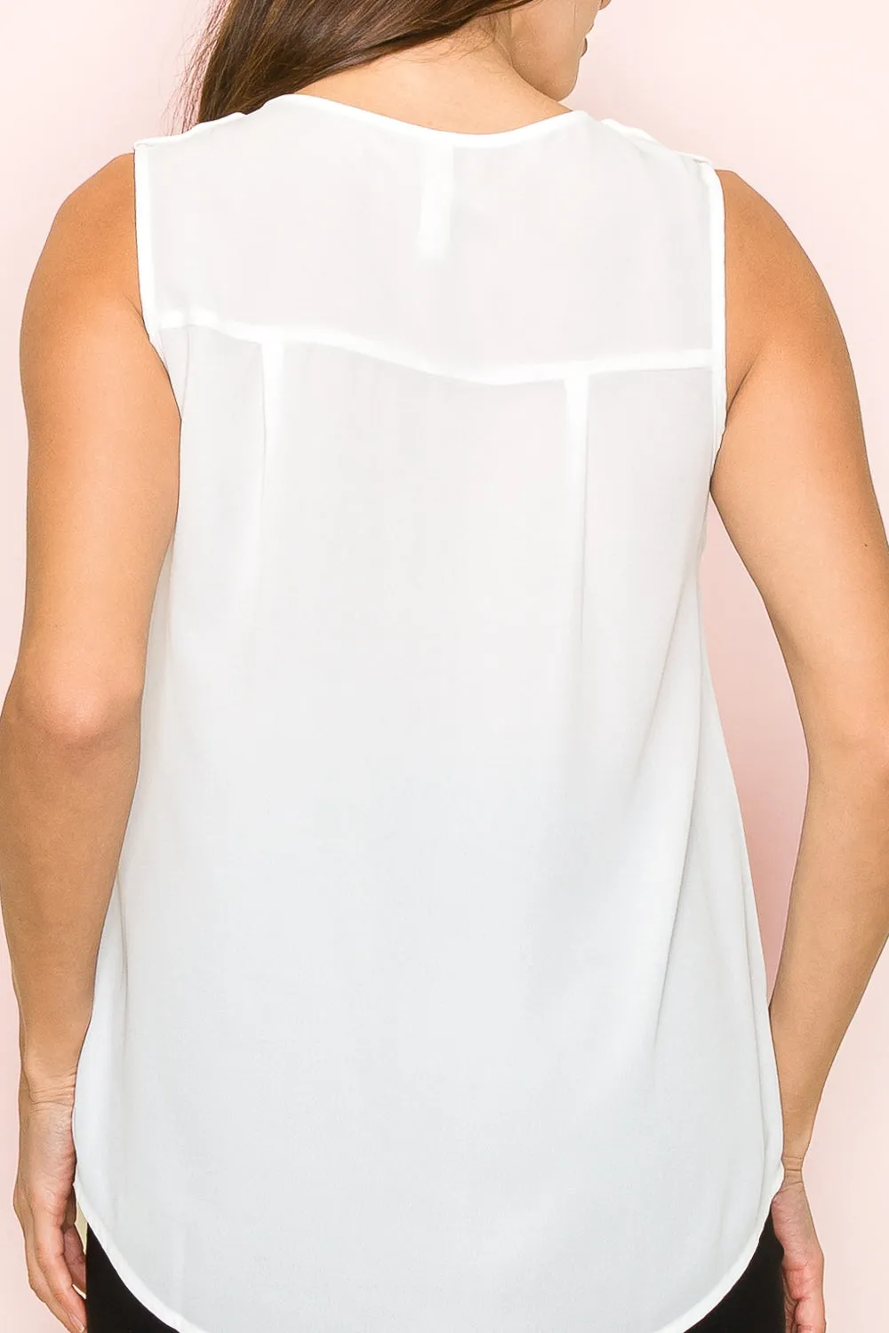 BUTTON FRONT SLEEVELESS TANK