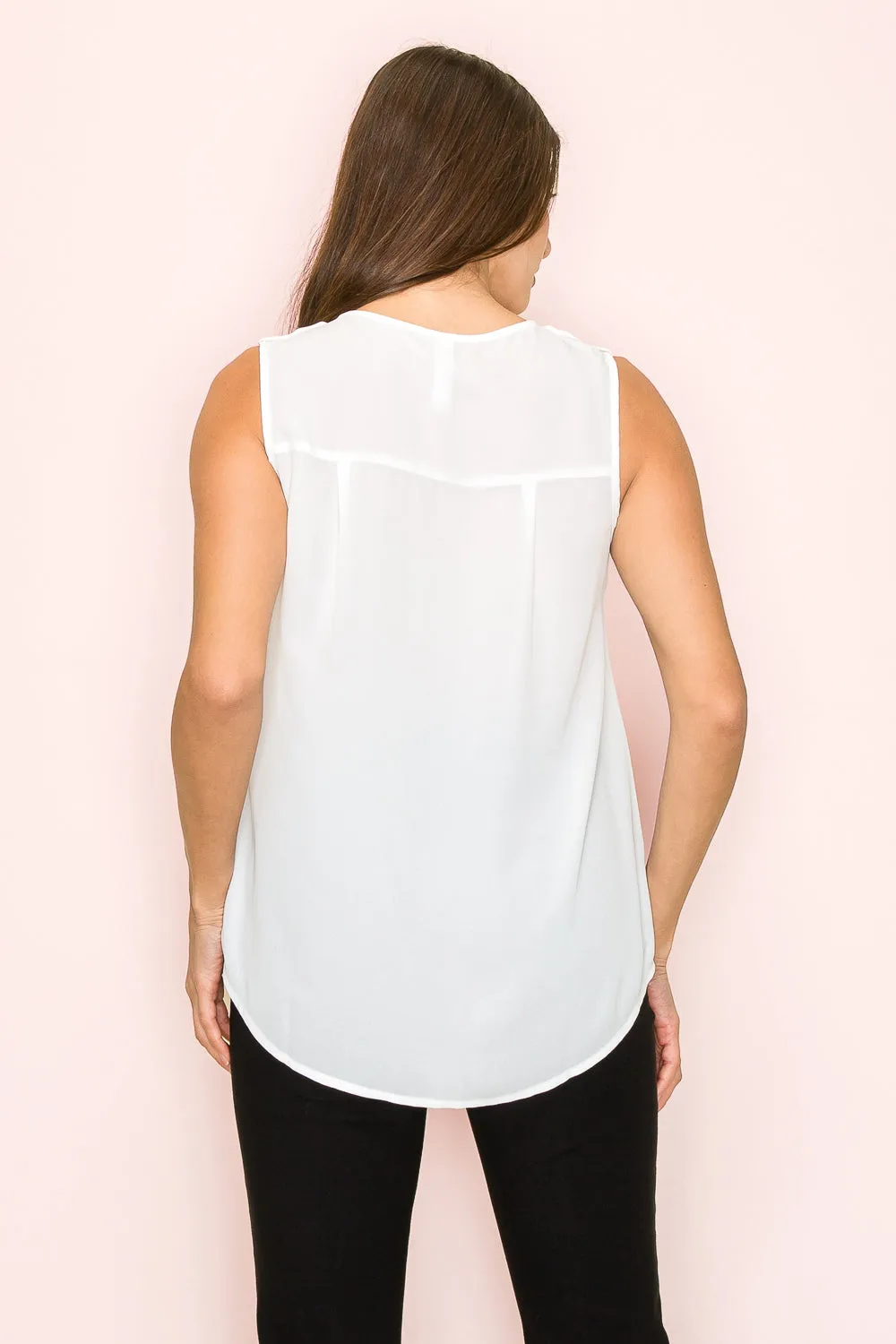 BUTTON FRONT SLEEVELESS TANK