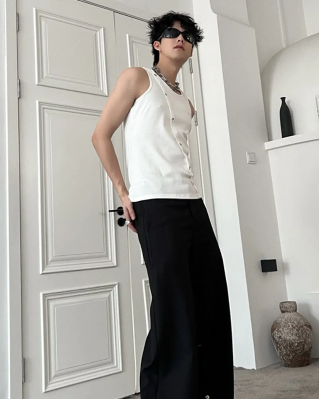 Button Point Rib Tops TNS0101