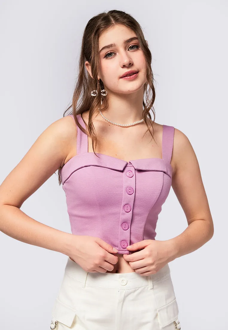 Button Up Crop Tanktop
