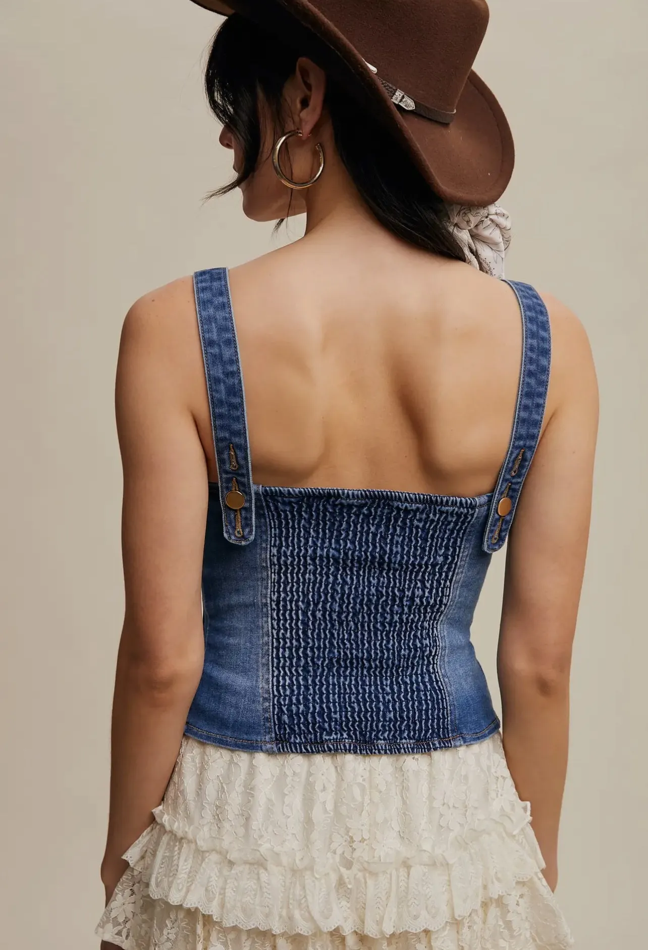 Button Up Denim Bodice