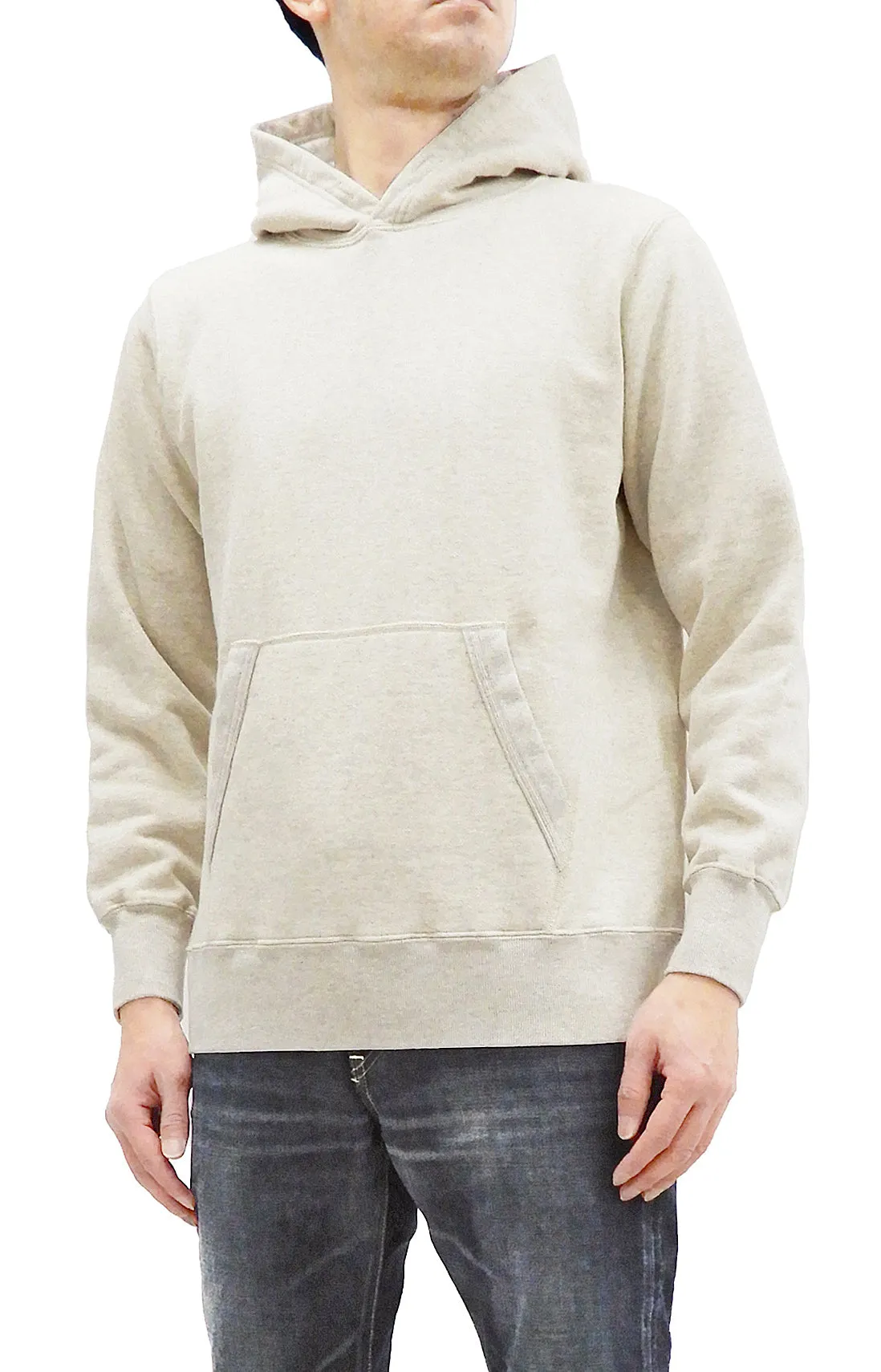 Buzz Rickson Plain Pullover Hoodie Men's Loop-wheeled Vintage Style Hooded Sweatshirt BR68914 131-Oatmeal