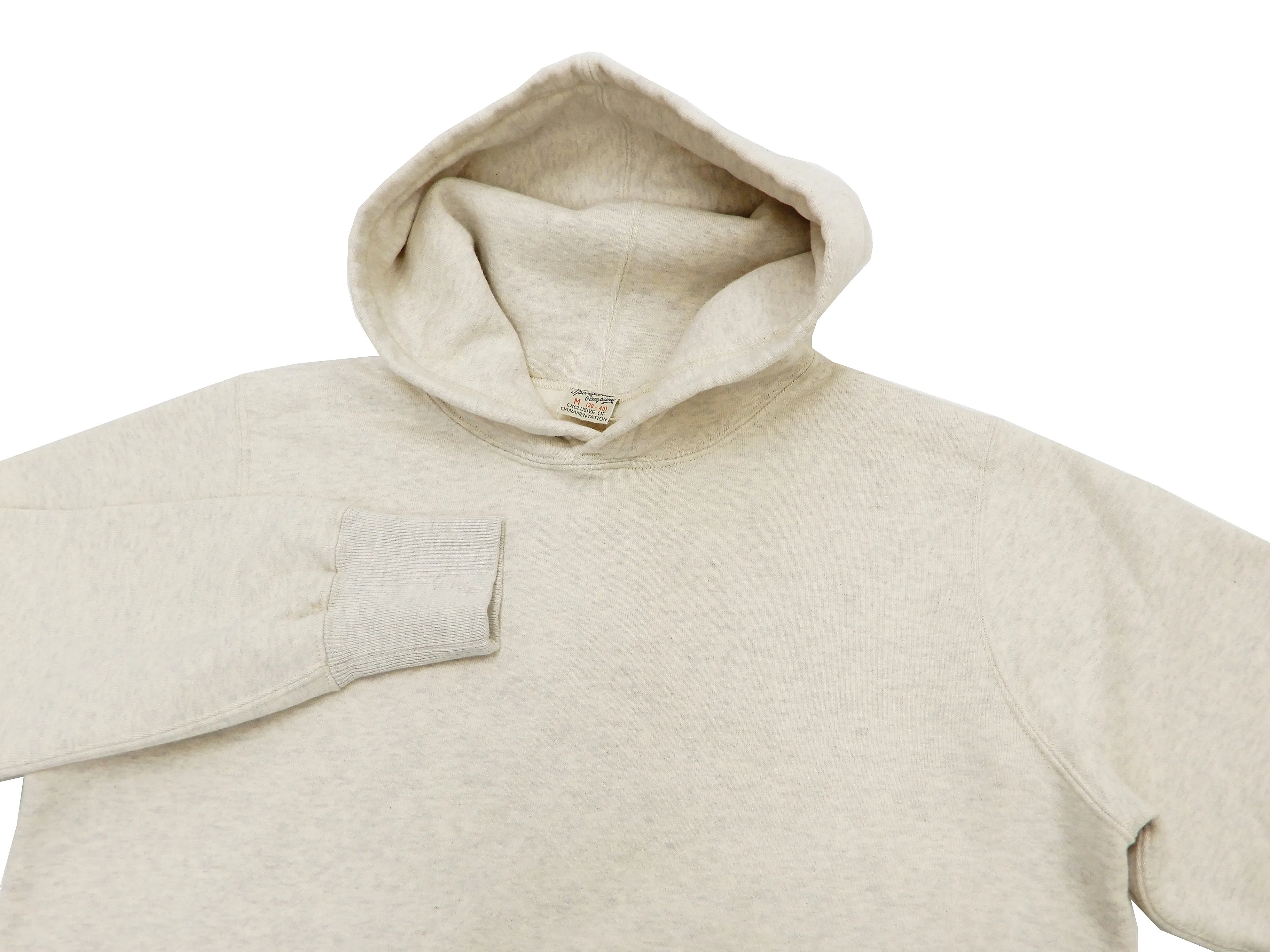 Buzz Rickson Plain Pullover Hoodie Men's Loop-wheeled Vintage Style Hooded Sweatshirt BR68914 131-Oatmeal