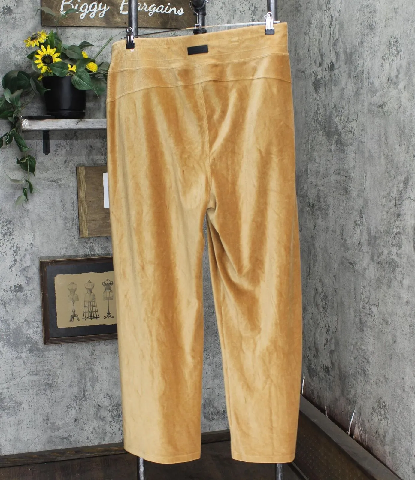 Calvin Klein Performance Plus Size High-Rise Wide-Leg Velour Pants Teak Brown 1X