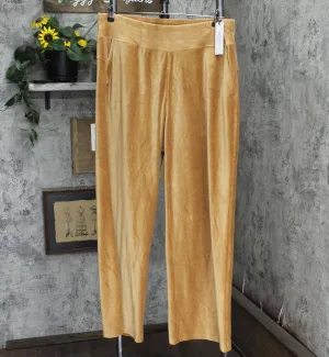 Calvin Klein Performance Plus Size High-Rise Wide-Leg Velour Pants Teak Brown 1X