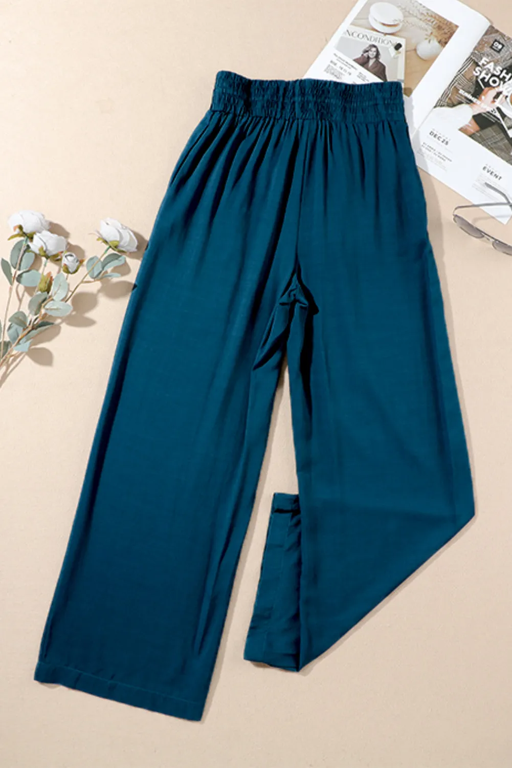 CAMEL WIDE LEG PANTS
