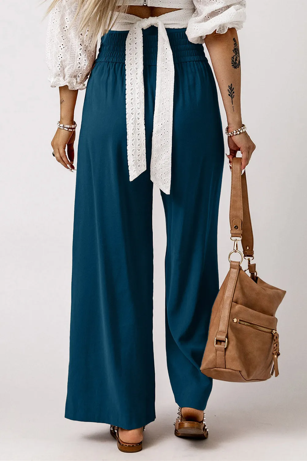 CAMEL WIDE LEG PANTS