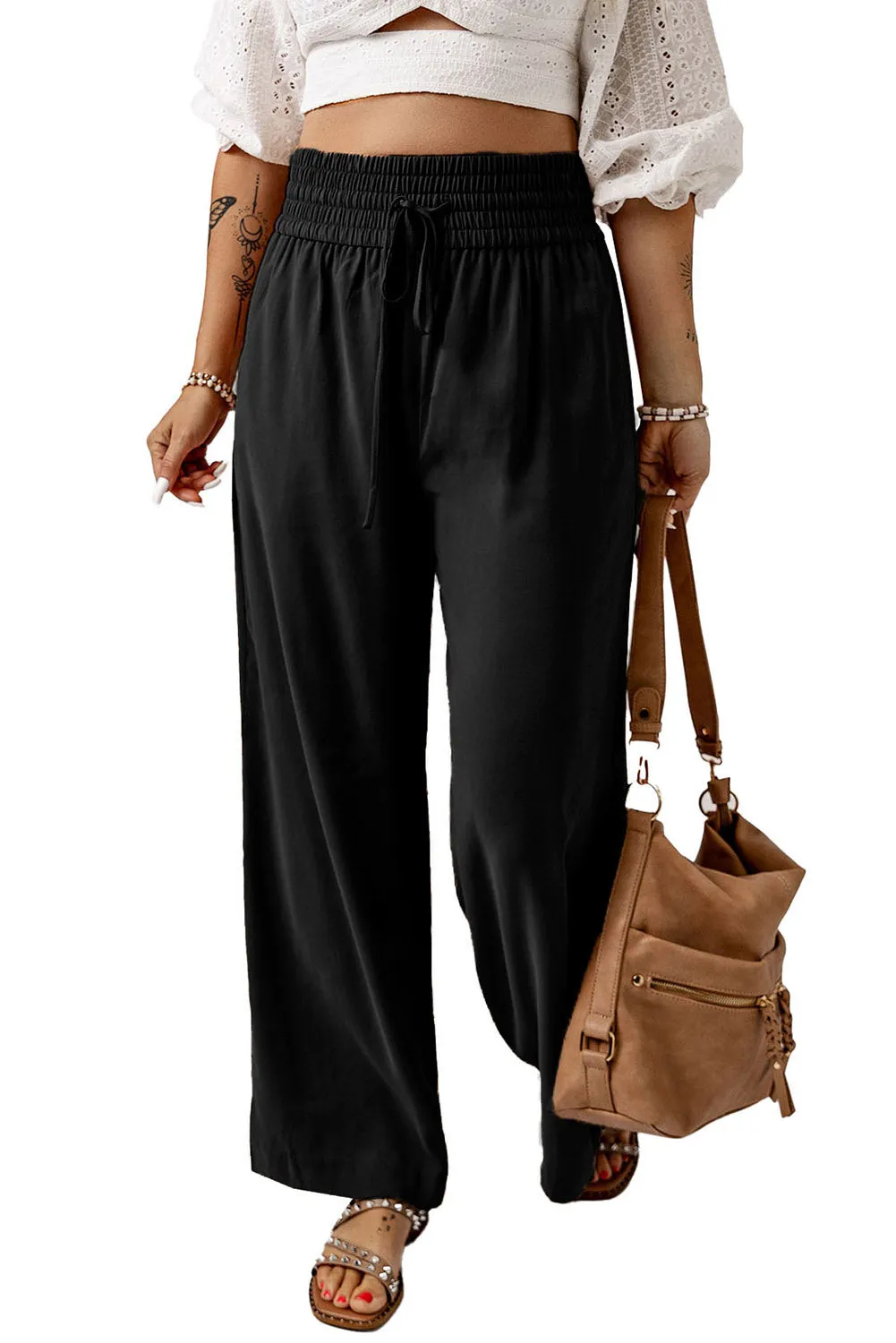 CAMEL WIDE LEG PANTS