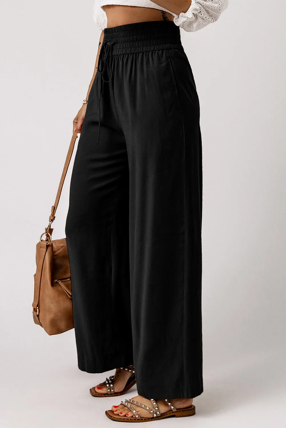 CAMEL WIDE LEG PANTS