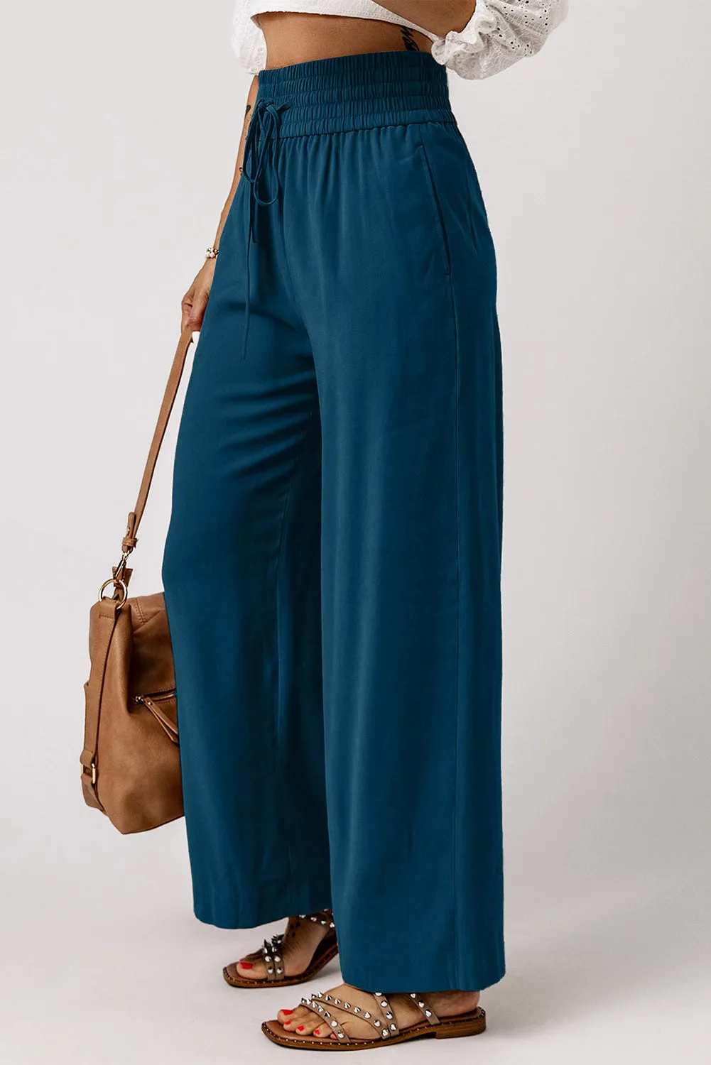 CAMEL WIDE LEG PANTS