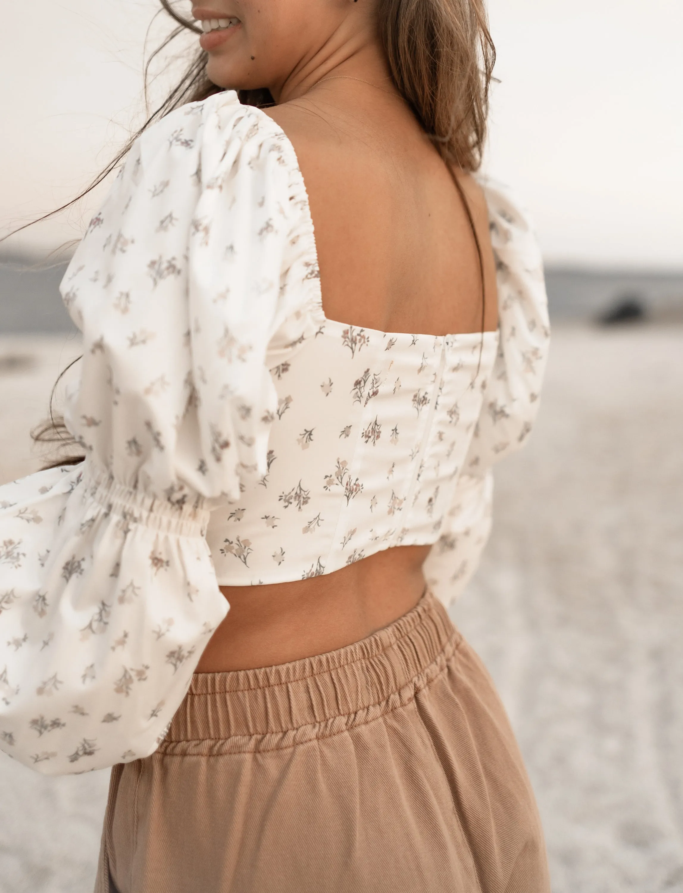 Capri floral cropped top