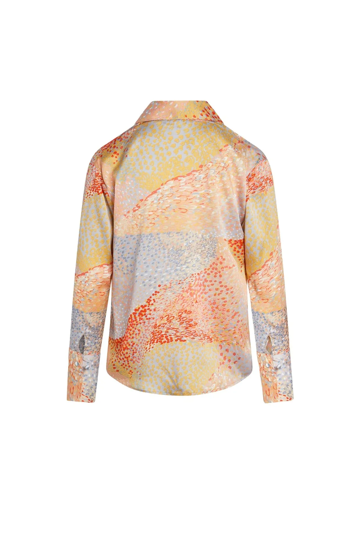Catherine Gee - Daria French Cuff Silk Blouse - Warm Cosmos