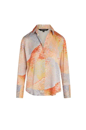 Catherine Gee - Daria French Cuff Silk Blouse - Warm Cosmos