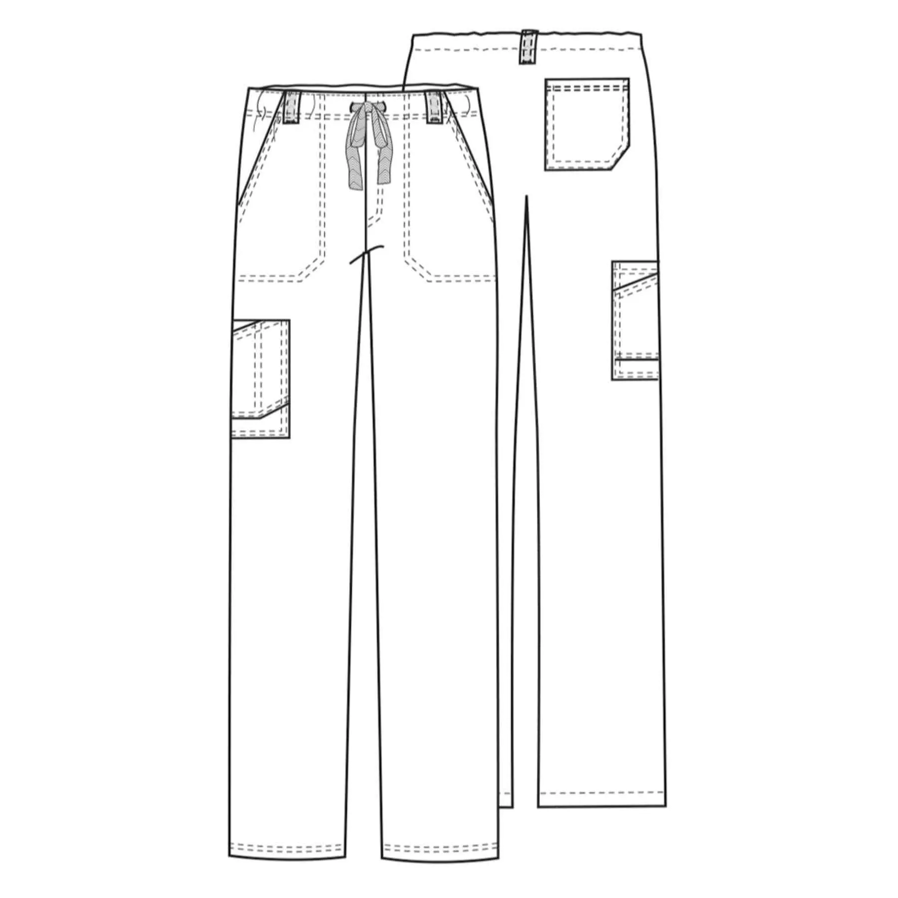 Cherokee Luxe 1022 Scrubs Pants Mens Fly Front Drawstring Pewter