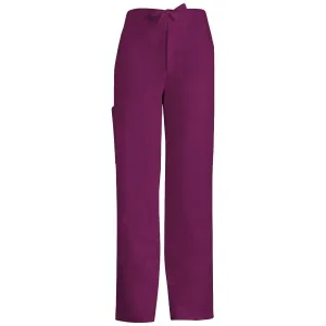 Cherokee Luxe 1022 Scrubs Pants Mens Fly Front Drawstring Wine