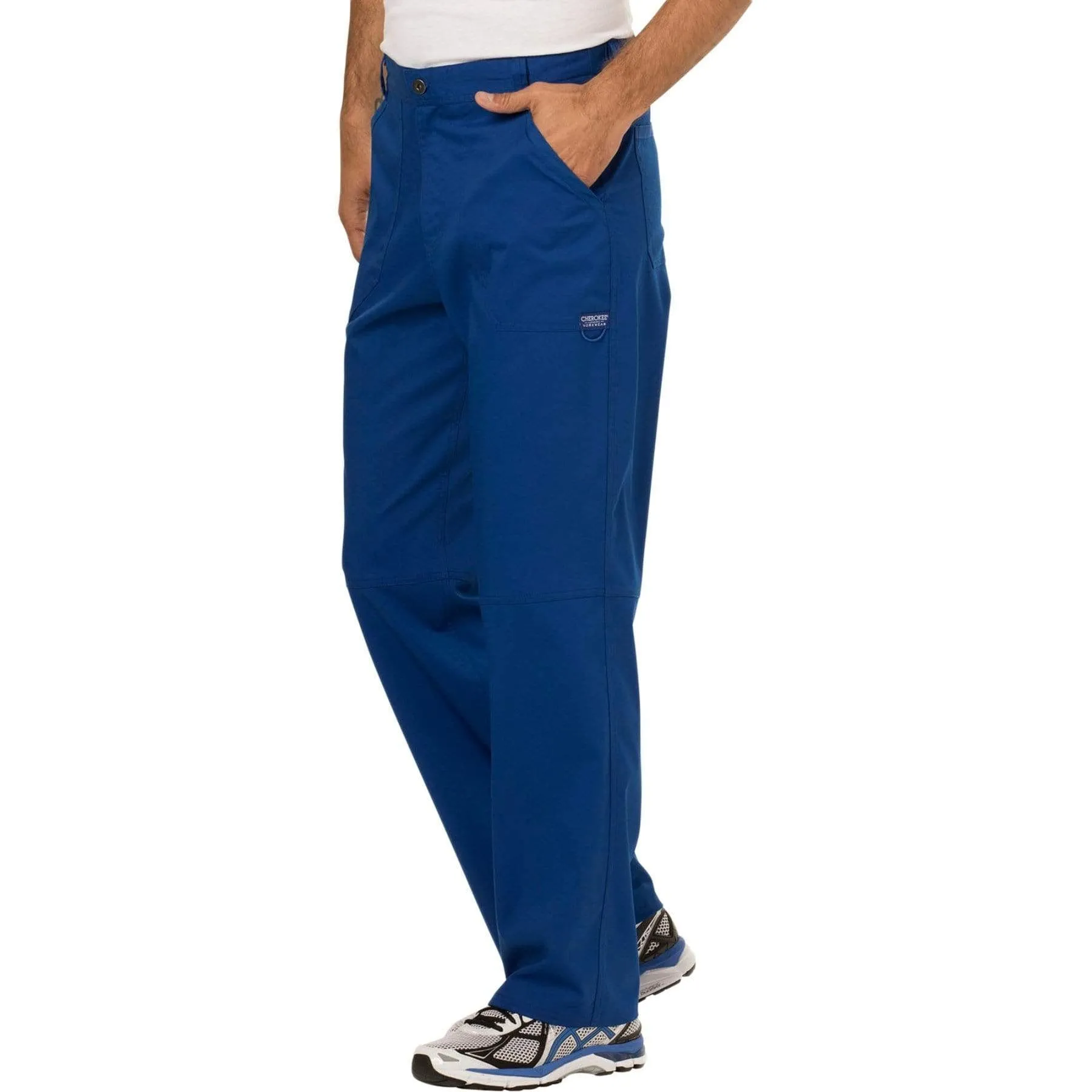 Cherokee Revolution WW140 Scrubs Pants Mens Fly Front Galaxy Blue