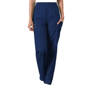 Cherokee Workwear 4200 Scrubs Pants Womens Natural Rise Tapered Pull-On Cargo Navy