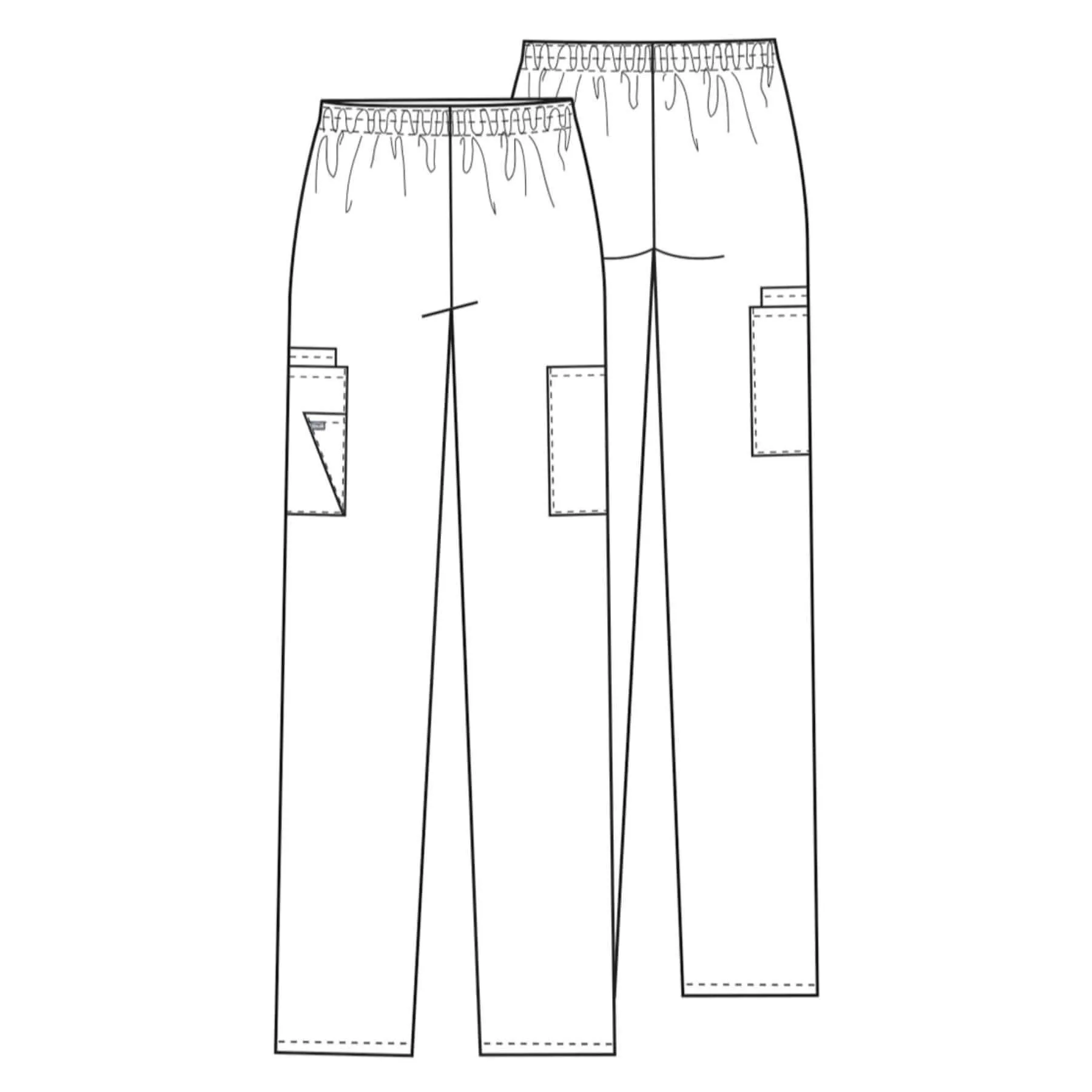 Cherokee Workwear 4200 Scrubs Pants Womens Natural Rise Tapered Pull-On Cargo White