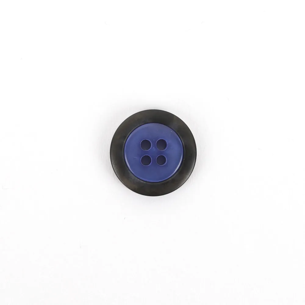 Contrast Rim Poly Button 20mm - Lavender / Smoke