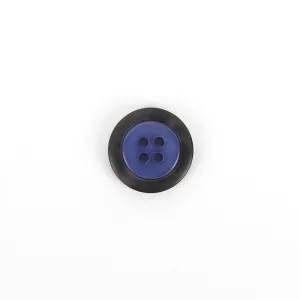 Contrast Rim Poly Button 20mm - Lavender / Smoke