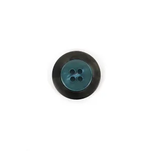 Contrast Rim Poly Button 22mm - Ocean / Smoke