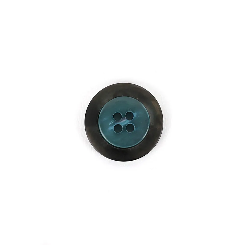 Contrast Rim Poly Button 22mm - Ocean / Smoke