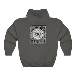 Cosmic Over Cosmetic Hooded Sweatshirt - Black and White