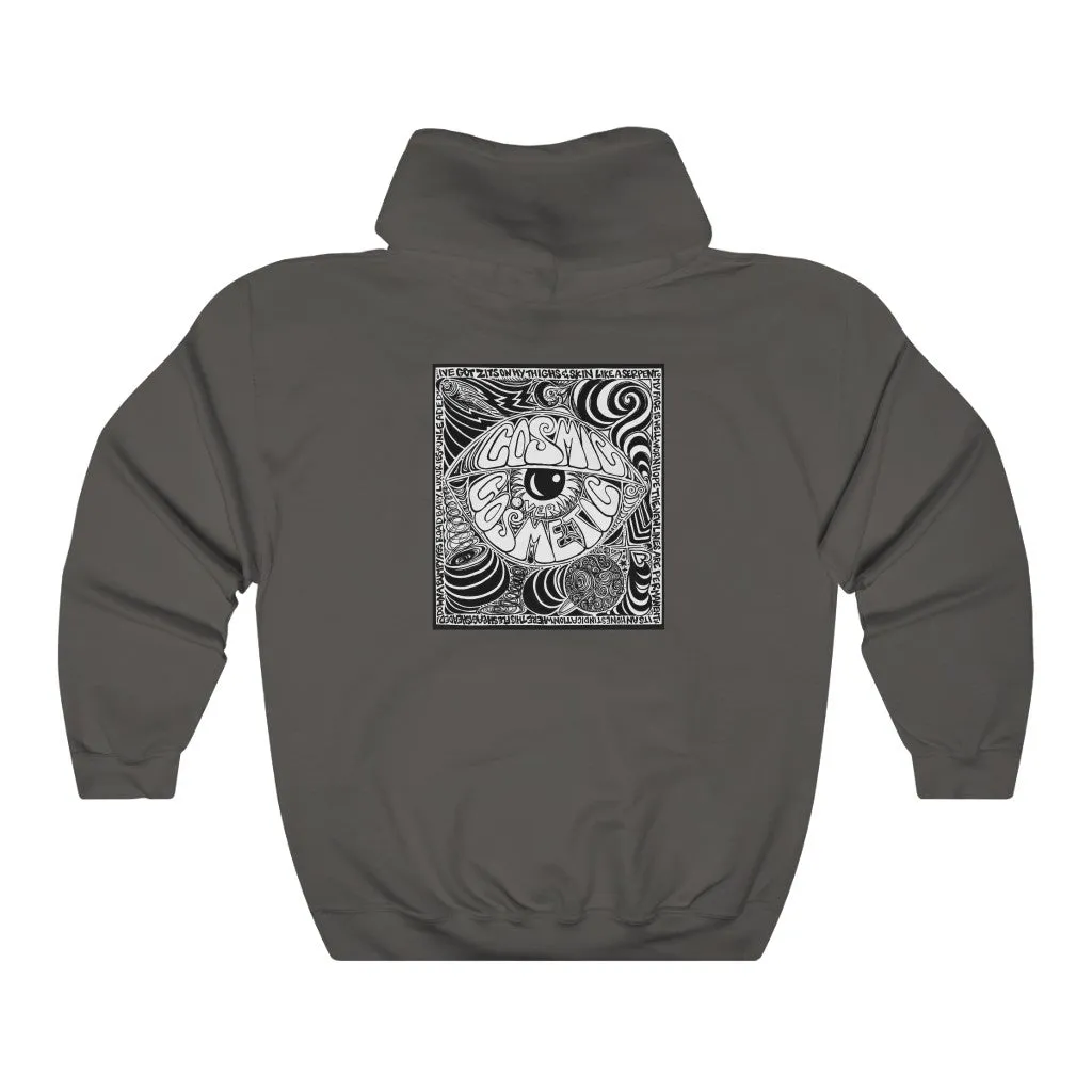 Cosmic Over Cosmetic Hooded Sweatshirt - Black and White