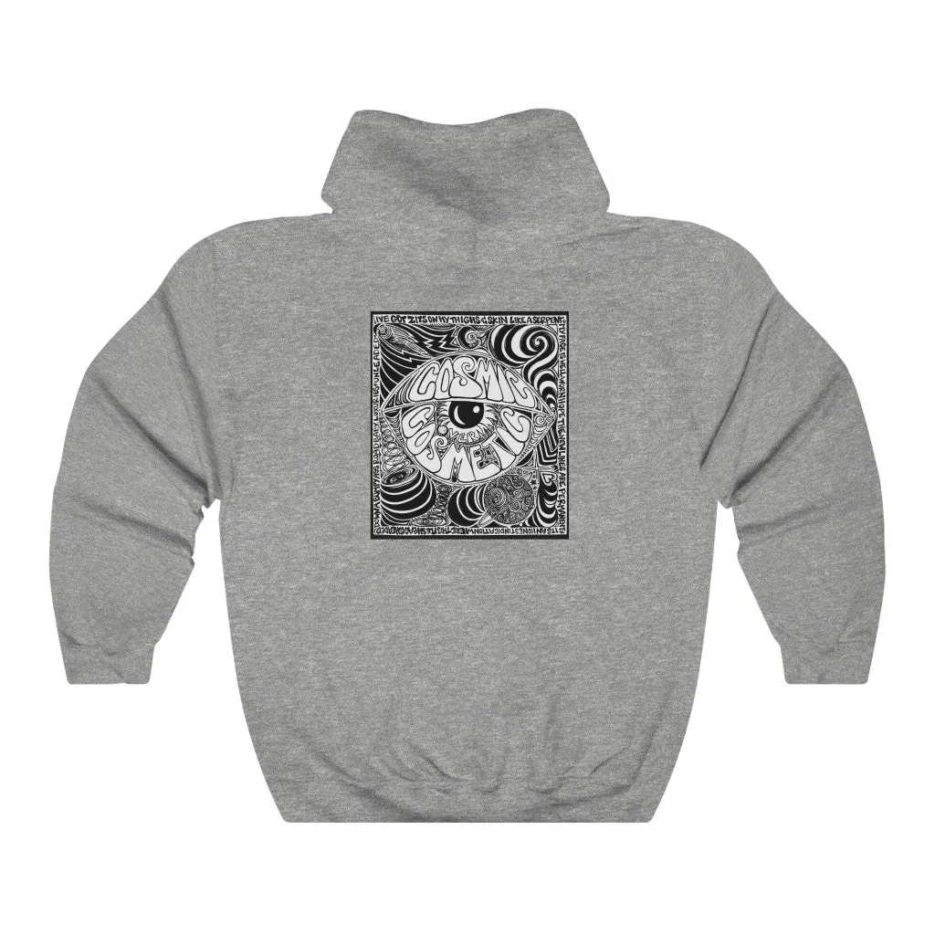 Cosmic Over Cosmetic Hooded Sweatshirt - Black and White