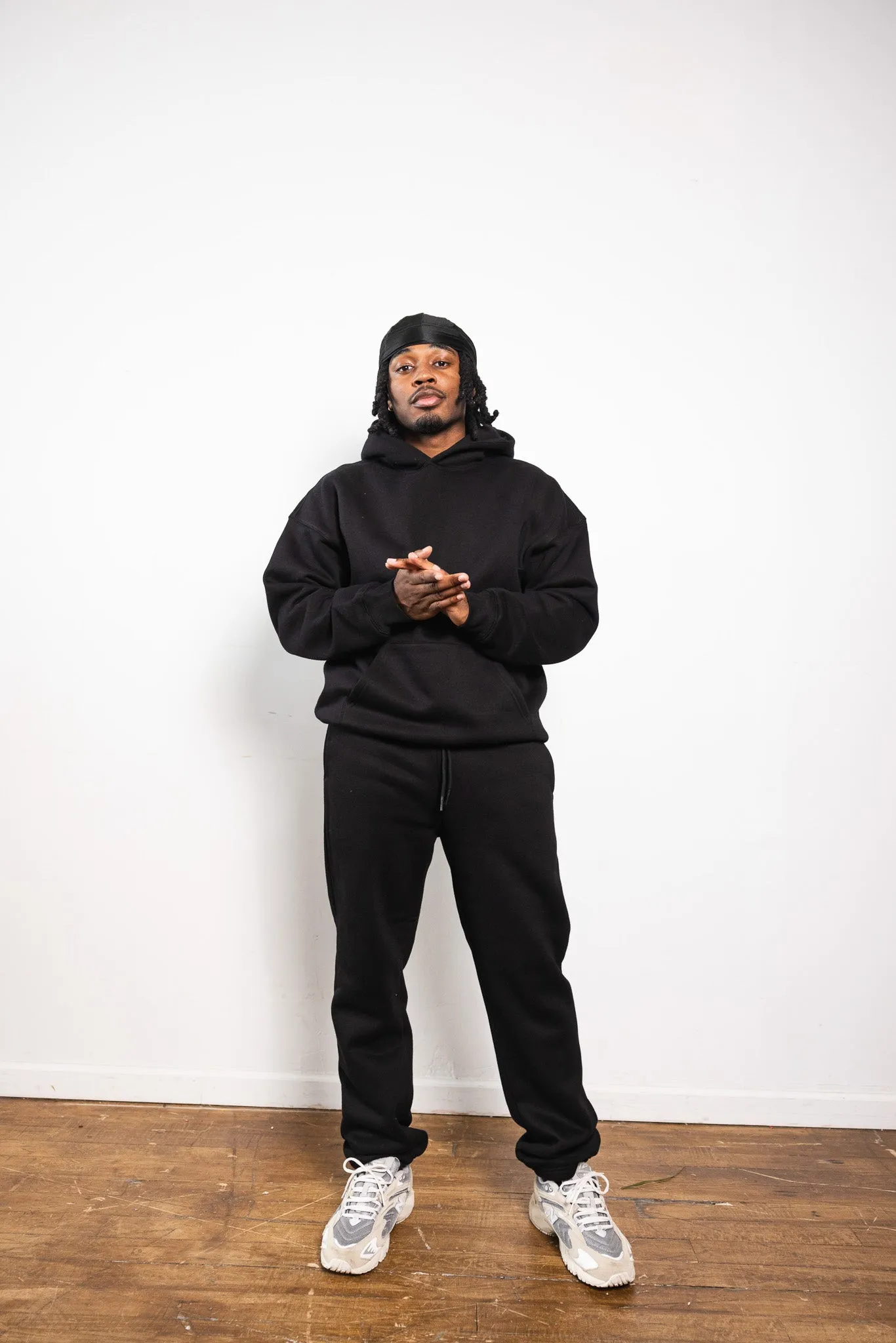 Cotton Fleece Joggers - Jet Black