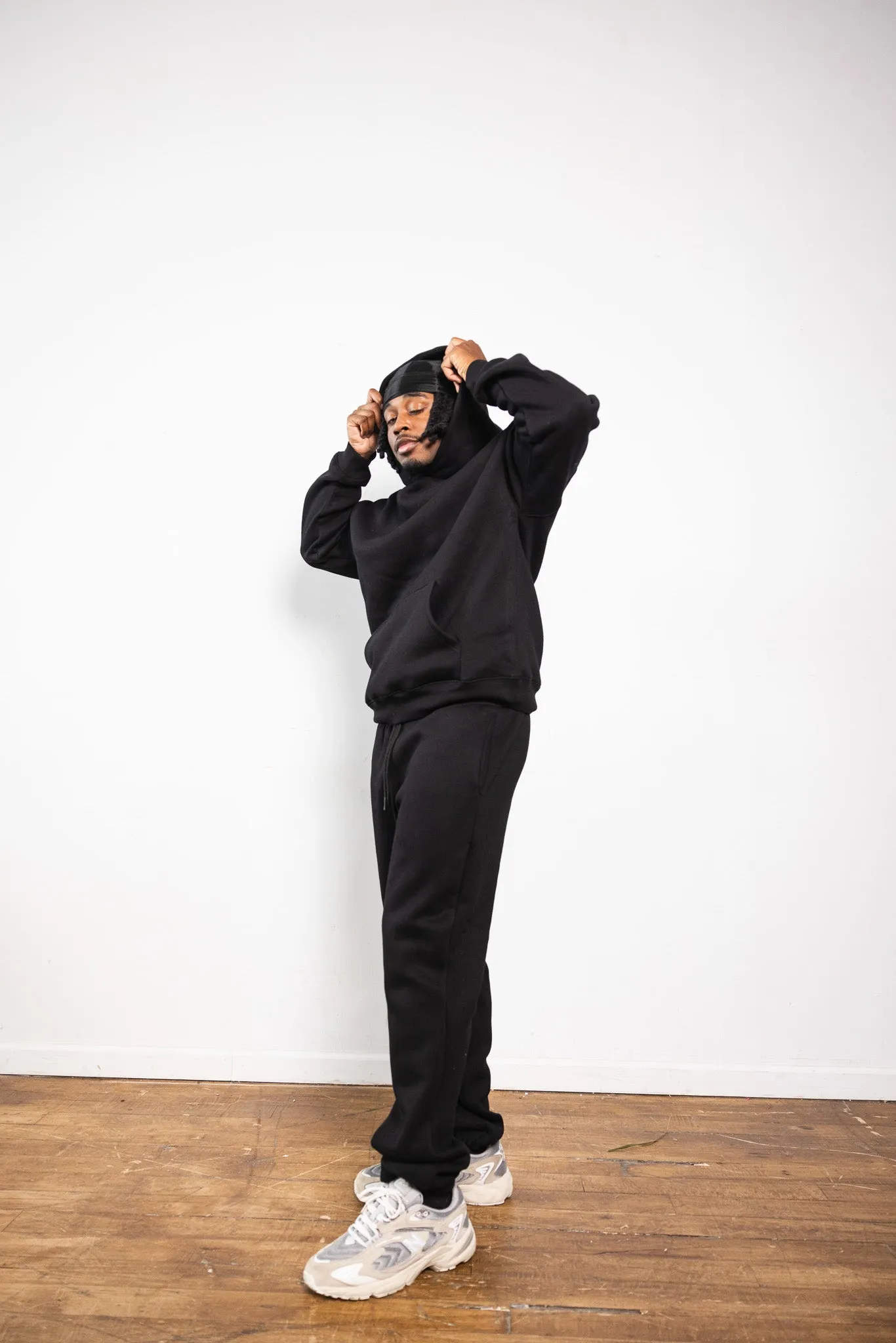 Cotton Fleece Joggers - Jet Black