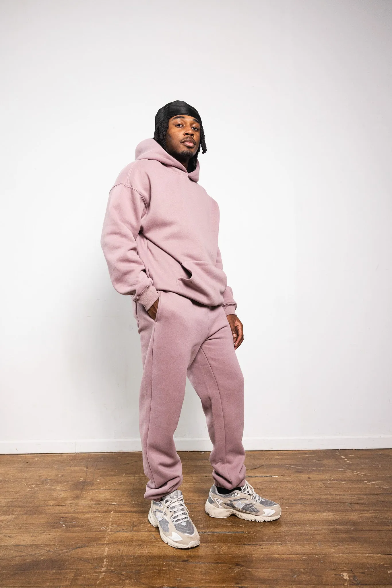 Cotton Fleece Joggers - Shadow Purple