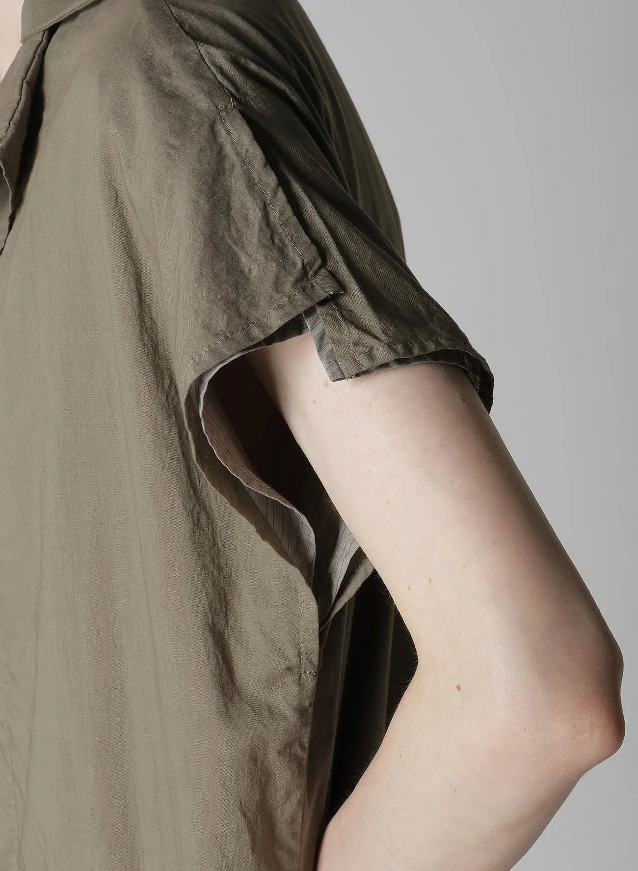 COTTON LAWN GARMENT DYE FRENCH SLEEVE DRESS