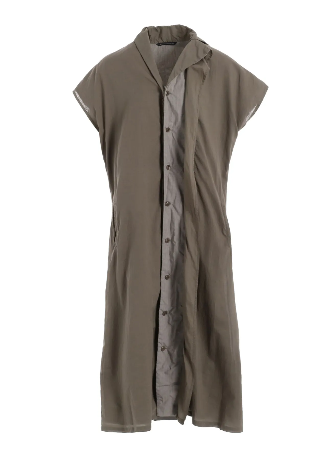 COTTON LAWN GARMENT DYE FRENCH SLEEVE DRESS