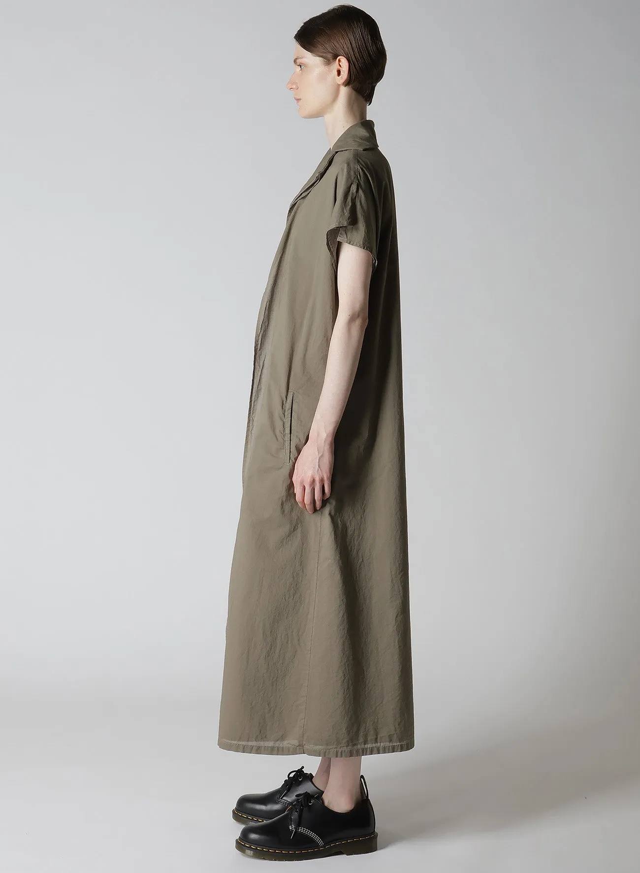 COTTON LAWN GARMENT DYE FRENCH SLEEVE DRESS