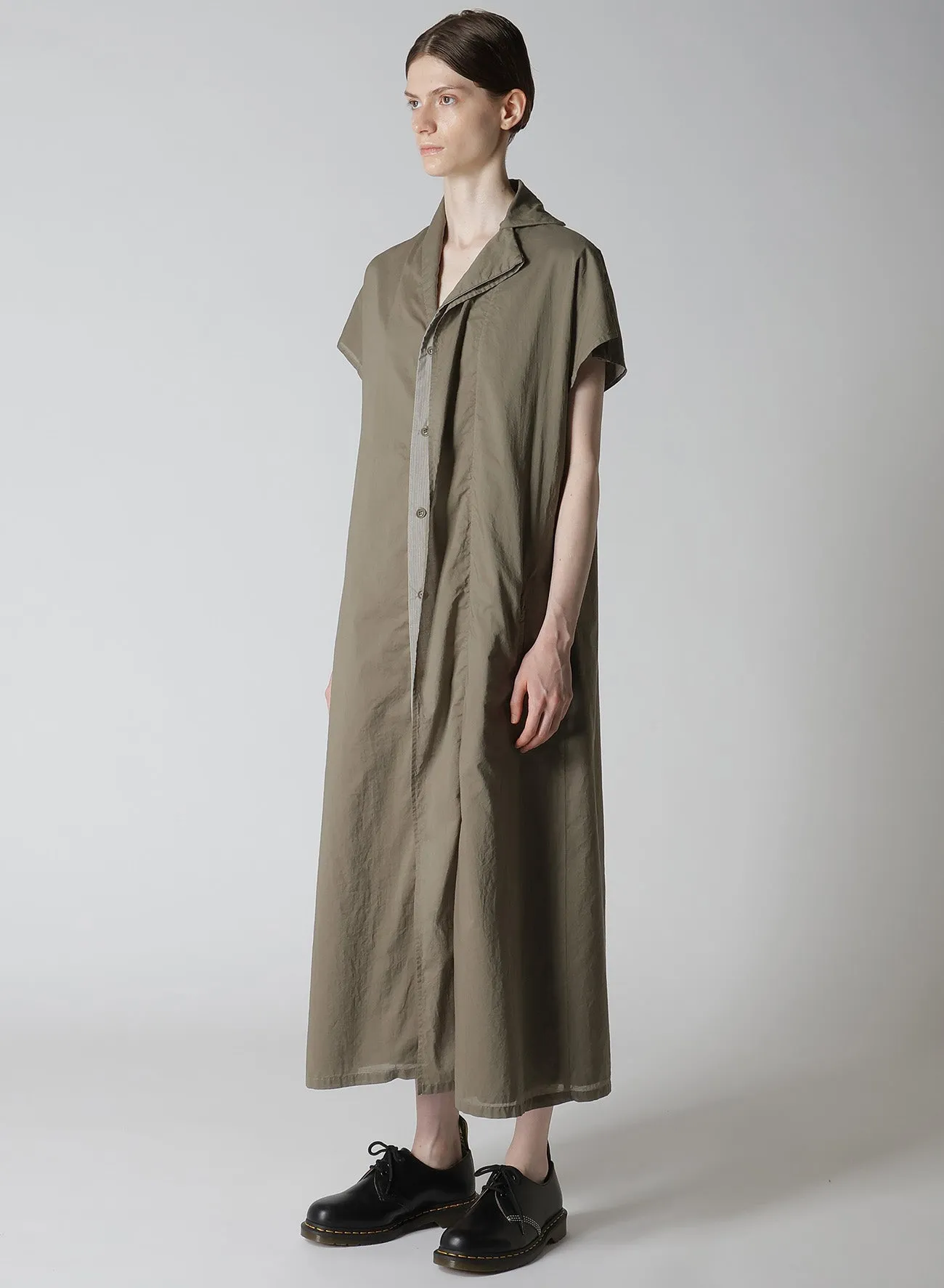 COTTON LAWN GARMENT DYE FRENCH SLEEVE DRESS