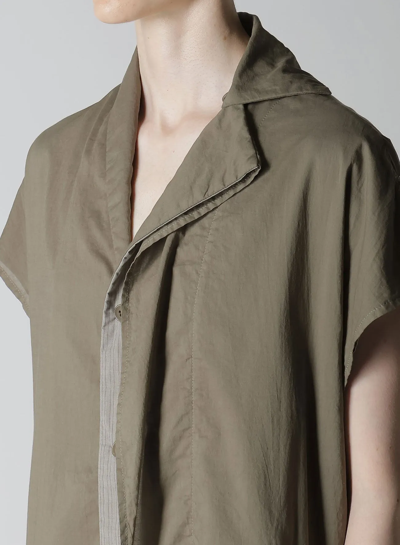 COTTON LAWN GARMENT DYE FRENCH SLEEVE DRESS