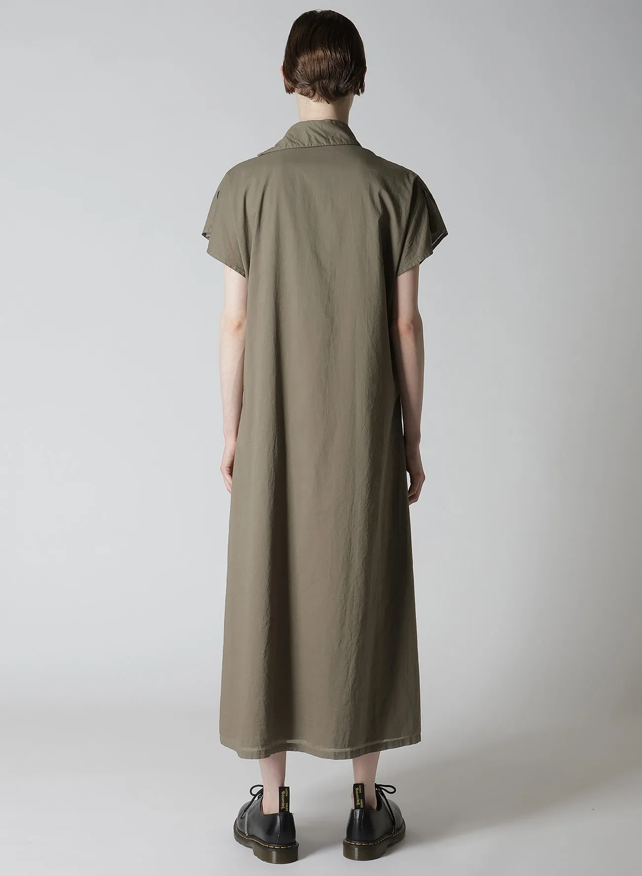 COTTON LAWN GARMENT DYE FRENCH SLEEVE DRESS
