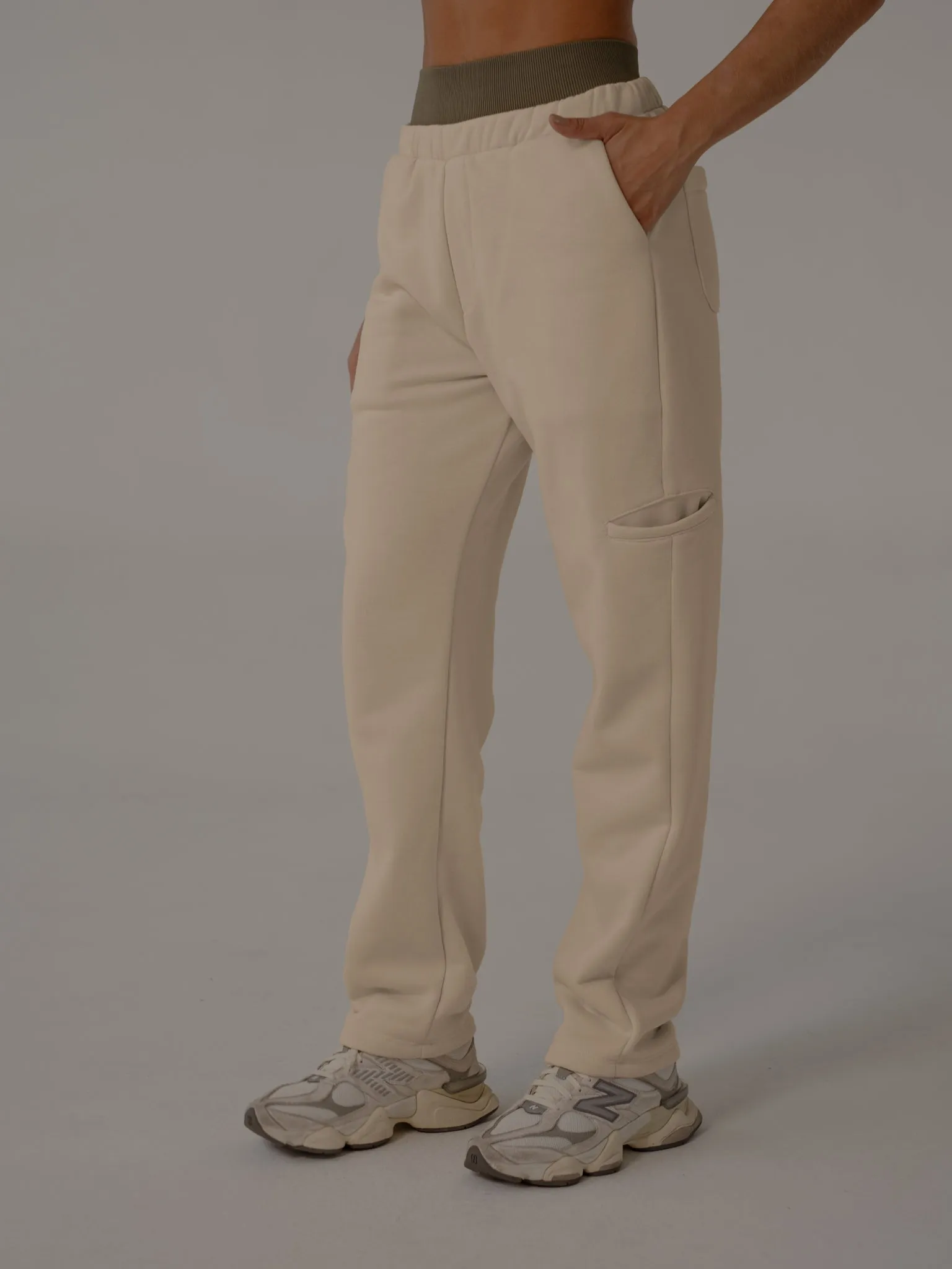 COTTON SWEATPANTS - CREAMY