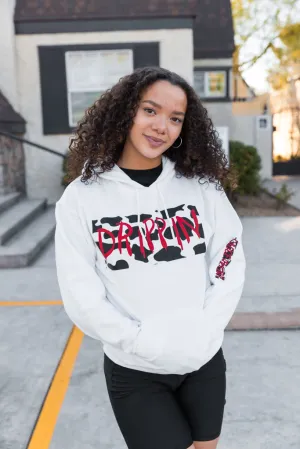 Cow Print Drippin V2 (F&B) | White Hoodie (Chick-fil-A)