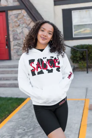 Cow Print Sauce V2 (F&B) | White Hoodie (Chick-fil-A)