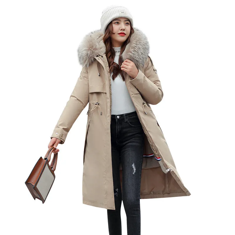 Cozy Women's Windproof Parka Featuring a Relaxed-Fit and Quilted Construction